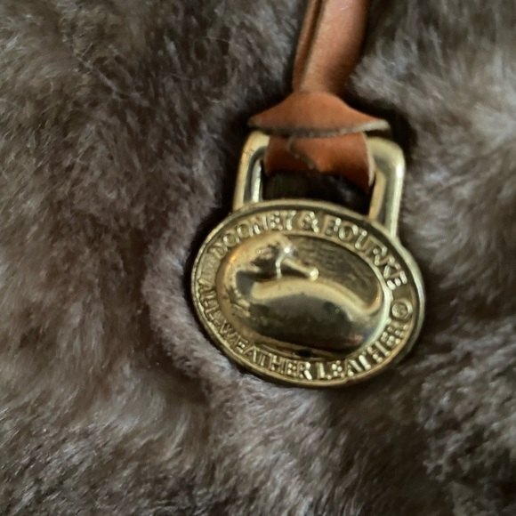 Dooney & Bourke  Handbag All Weather Leather USA pebbled blue Equestrian Vintage - Picture 10 of 15